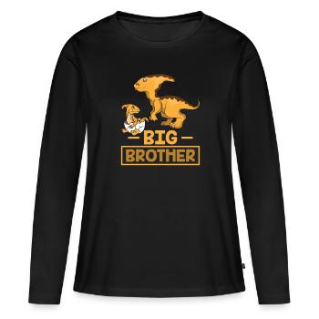 BIG BROTHER DINO by The Manzanita - T-shirt manches longues Premium bio Femme - noir - Devant - Julia (174cm)