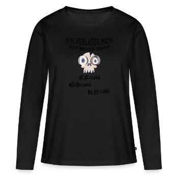 ICH VERLASSE MICH AUF MEINE SINNE - Frauen Premium Bio Langarmshirt - Schwarz - Vorne - Julia (174cm)