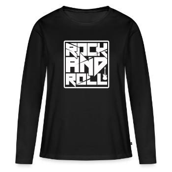Rock and roll - T-shirt manches longues Premium bio Femme - noir - Devant - Julia (174cm)