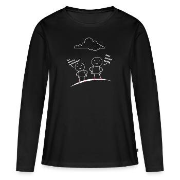 Nuages de serveurs Linux - T-shirt manches longues Premium bio Femme - noir - Devant - Julia (174cm)