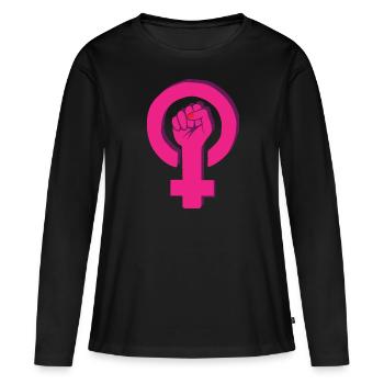 L’autonomisation des femmes - T-shirt manches longues Premium bio Femme - noir - Devant - Julia (174cm)