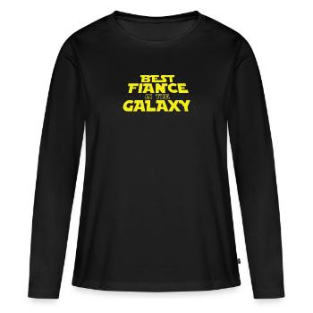 Fiancée fiancée mariage Galaxy Rengaine Cadeau - T-shirt manches longues Premium bio Femme - noir - Devant - Julia (174cm)