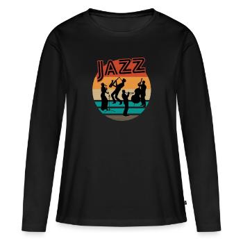 Jazz Ensemble - T-shirt manches longues Premium bio Femme - noir - Devant - Julia (174cm)