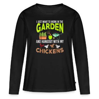 Jardin jardin jardinier Jardinage - T-shirt manches longues Premium bio Femme - noir - Devant - Julia (174cm)