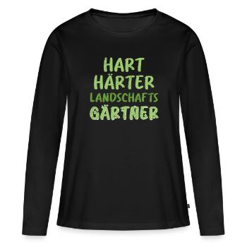 Hart Härter Landschaftsgärtner Job Arbeit - Frauen Premium Bio Langarmshirt - Schwarz - Vorne - Julia (174cm)