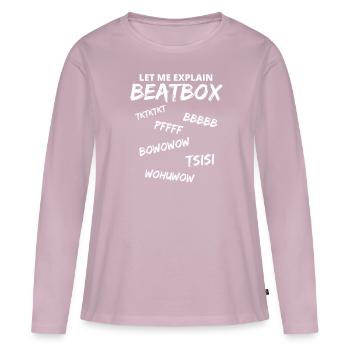Beatbox / Beatboxing / Music / Beatbox battle Beat - T-shirt manches longues Premium bio Femme - rose poudré - Devant - Julia (174cm)