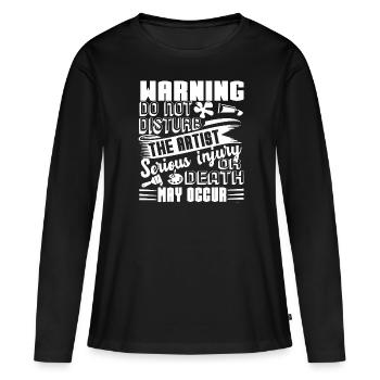 L’artiste ne dérange pas l’artiste - T-shirt manches longues Premium bio Femme - noir - Devant - Julia (174cm)