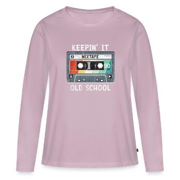 Old School Mixtape Music 90s Hip Hop - Women's Premium Organic Long Sleeve Shirt - dusky pink - Front - Julia (174cm)