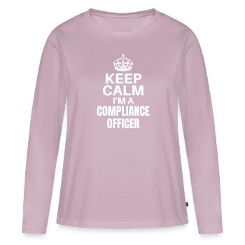 Keep Calm I’m A Compliance Officer, Funny Job Desi - Women's Premium Organic Long Sleeve Shirt - dusky pink - Front - Julia (174cm)