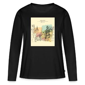 Hannover germany deutschland - T-shirt manches longues Premium bio Femme - noir - Devant - Julia (174cm)