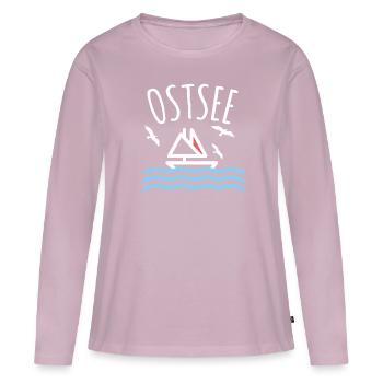 Ostsee - Frauen Premium Bio Langarmshirt - Altrosa - Vorne - Julia (174cm)