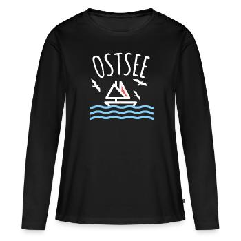 Ostsee - Frauen Premium Bio Langarmshirt - Schwarz - Vorne - Julia (174cm)