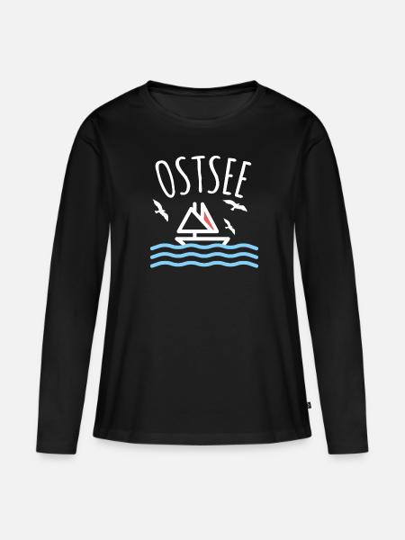 Ostsee - Frauen Premium Bio Langarmshirt - Schwarz