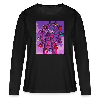Funfair remunerated amusement park - Women's Premium Organic Long Sleeve Shirt - black - Front - Julia (174cm)