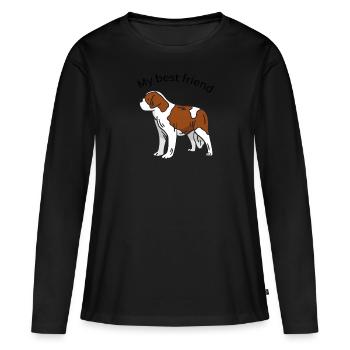 Saint Bernard - Women's Premium Organic Long Sleeve Shirt - black - Front - Julia (174cm)