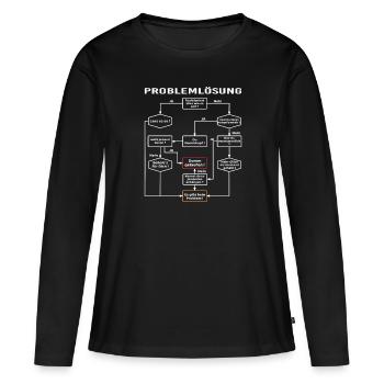 Problemlösung Prozess Diagramm, Männerprobleme - Frauen Premium Bio Langarmshirt - Schwarz - Vorne - Julia (174cm)
