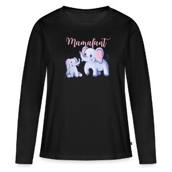 Meilleur maman maman maman maman éléphant - T-shirt manches longues Premium bio Femme - noir - Devant - Julia (174cm)