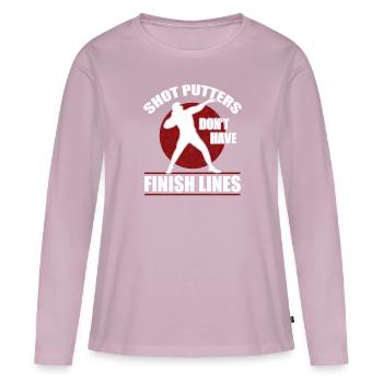 Les lanceurs de poids n'ont pas de piste d'arrivée et - T-shirt manches longues Premium bio Femme - rose poudré - Devant - Julia (174cm)
