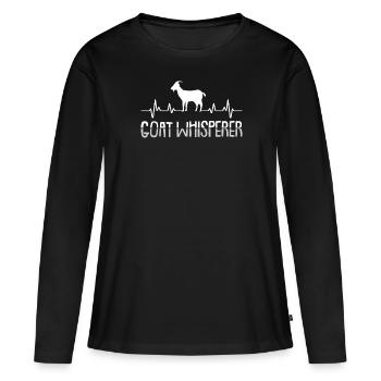 Chèvre bouc battement de coeur - T-shirt manches longues Premium bio Femme - noir - Devant - Julia (174cm)