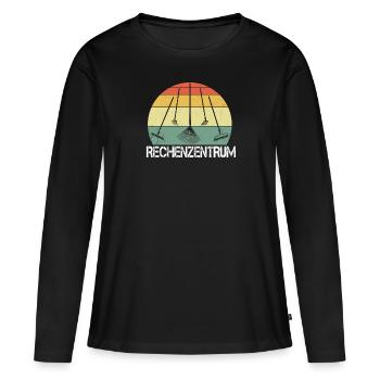 Rechenzentrum Retro Vintage Rechen & Besen Garten - Frauen Premium Bio Langarmshirt - Schwarz - Vorne - Julia (174cm)