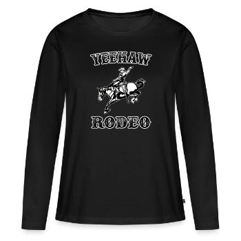Rodeo - T-shirt manches longues Premium bio Femme - noir - Devant - Julia (174cm)
