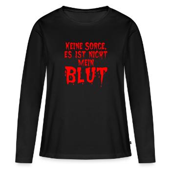 Keine Sorge es ist nicht mein Blut - Frauen Premium Bio Langarmshirt - Schwarz - Vorne - Julia (174cm)