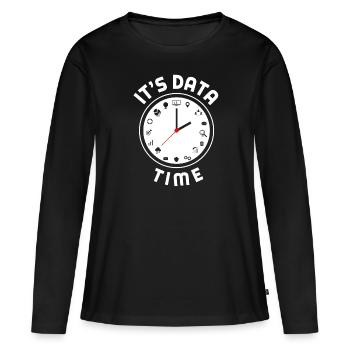 Data Engineering Data Analytics It's Data Time - Frauen Premium Bio Langarmshirt - Schwarz - Vorne - Julia (174cm)
