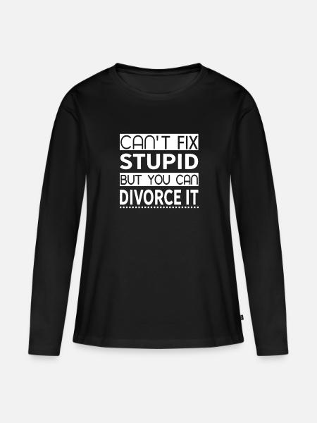 Divorce Funny Divorced - Women's Premium Organic Long Sleeve Shirt - black