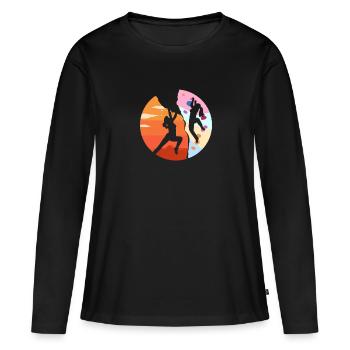 Grimpeuse grimpeuse grimpeur sport - T-shirt manches longues Premium bio Femme - noir - Devant - Julia (174cm)