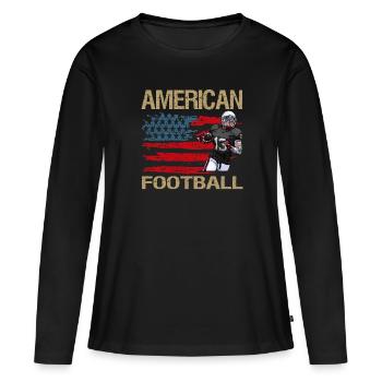 American Football- Football américain - T-shirt manches longues Premium bio Femme - noir - Devant - Julia (174cm)
