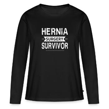Hernien Chirurgie Überlebende Lustig - Frauen Premium Bio Langarmshirt - Schwarz - Vorne - Julia (174cm)