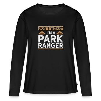 Lustiger Park Ranger - Frauen Premium Bio Langarmshirt - Schwarz - Vorne - Julia (174cm)