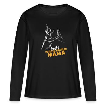 Prager Rattler Mama - Frauen Premium Bio Langarmshirt - Schwarz - Vorne - Julia (174cm)