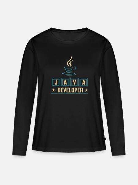 Java Developer Coffee Kaffee - Frauen Premium Bio Langarmshirt - Schwarz