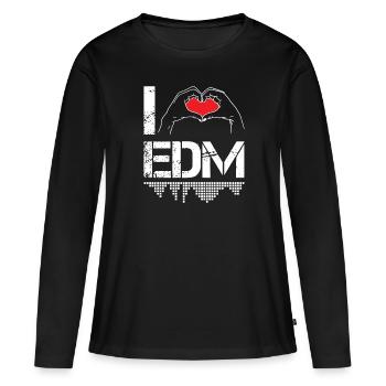 I Love Electro Dance Music EDM - T-shirt manches longues Premium bio Femme - noir - Devant - Julia (174cm)