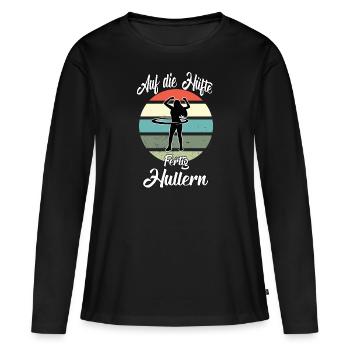 Hullern Workout Frauen Fitness Hula Sport - Frauen Premium Bio Langarmshirt - Schwarz - Vorne - Julia (174cm)