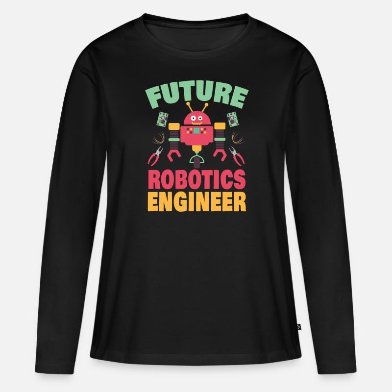 Future Robotics Engineer Robot - Women's Premium Organic Long Sleeve Shirt - black