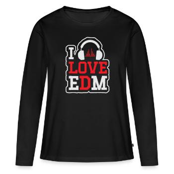 I Love Electro Dance Music EDM - T-shirt manches longues Premium bio Femme - noir - Devant - Julia (174cm)