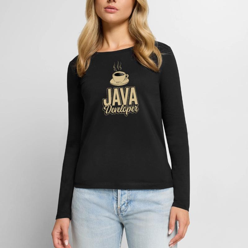 Café Java Developer Coffee T-shirt manches longues Premium bio Femme
