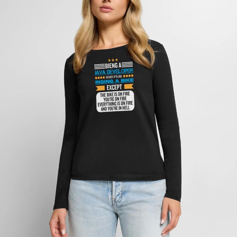 Java Developer T-shirt manches longues Premium bio Femme