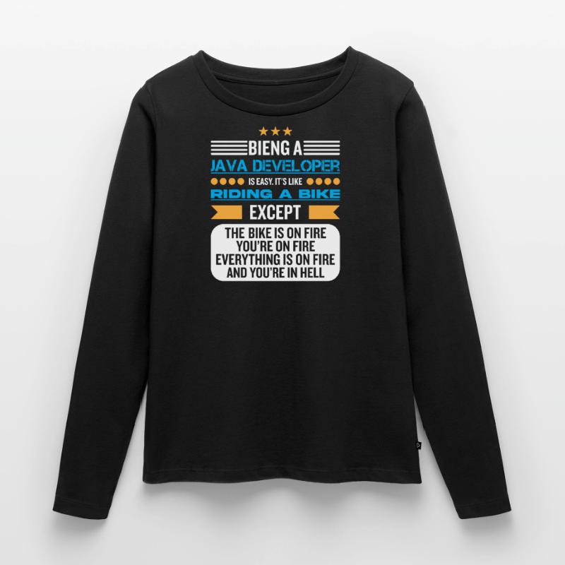 Java Developer T-shirt manches longues Premium bio Femme