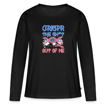 Funny Crispr Science Pun Joke Graffiti Gene Gift - Women's Premium Organic Long Sleeve Shirt - black - Front - Julia (174cm)