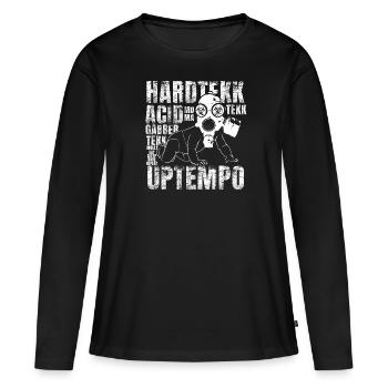 Raver / Rave / Gabber / Speedcore Raver Uptempo - T-shirt manches longues Premium bio Femme - noir - Devant - Julia (174cm)