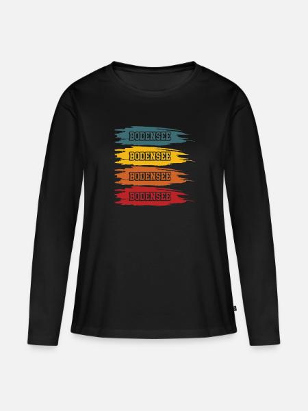 Bodensee - Frauen Premium Bio Langarmshirt - Schwarz