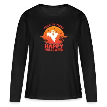 Halloween Trick Or Treat - T-shirt manches longues Premium bio Femme - noir - Devant - Julia (174cm)
