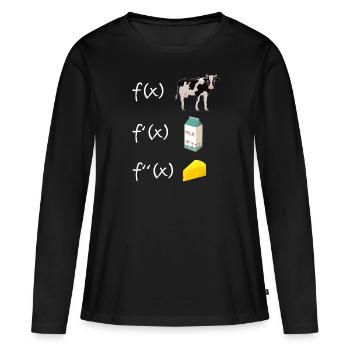 Fonction de dérivation Professeur de mathématiques Dérivation - T-shirt manches longues Premium bio Femme - noir - Devant - Julia (174cm)
