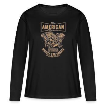 Muscle Car / V8 / Hot Rod / V8 Engine / V8 Son - T-shirt manches longues Premium bio Femme - noir - Devant - Julia (174cm)