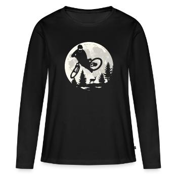 Mountain Biking - T-shirt manches longues Premium bio Femme - noir - Devant - Julia (174cm)