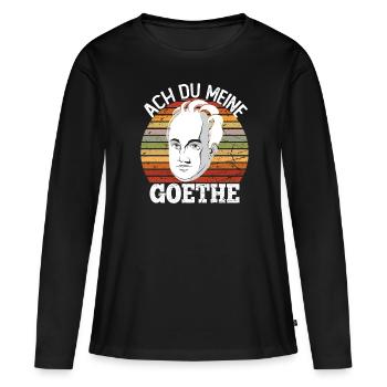 Ach du meine Goethe - Frauen Premium Bio Langarmshirt - Schwarz - Vorne - Julia (174cm)
