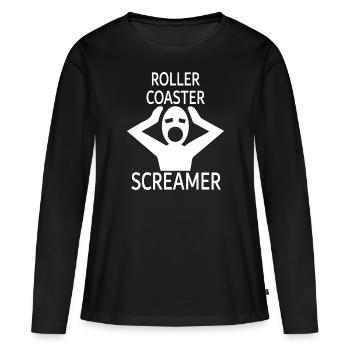 Rollercoaster montagnes russes - T-shirt manches longues Premium bio Femme - noir - Devant - Julia (174cm)